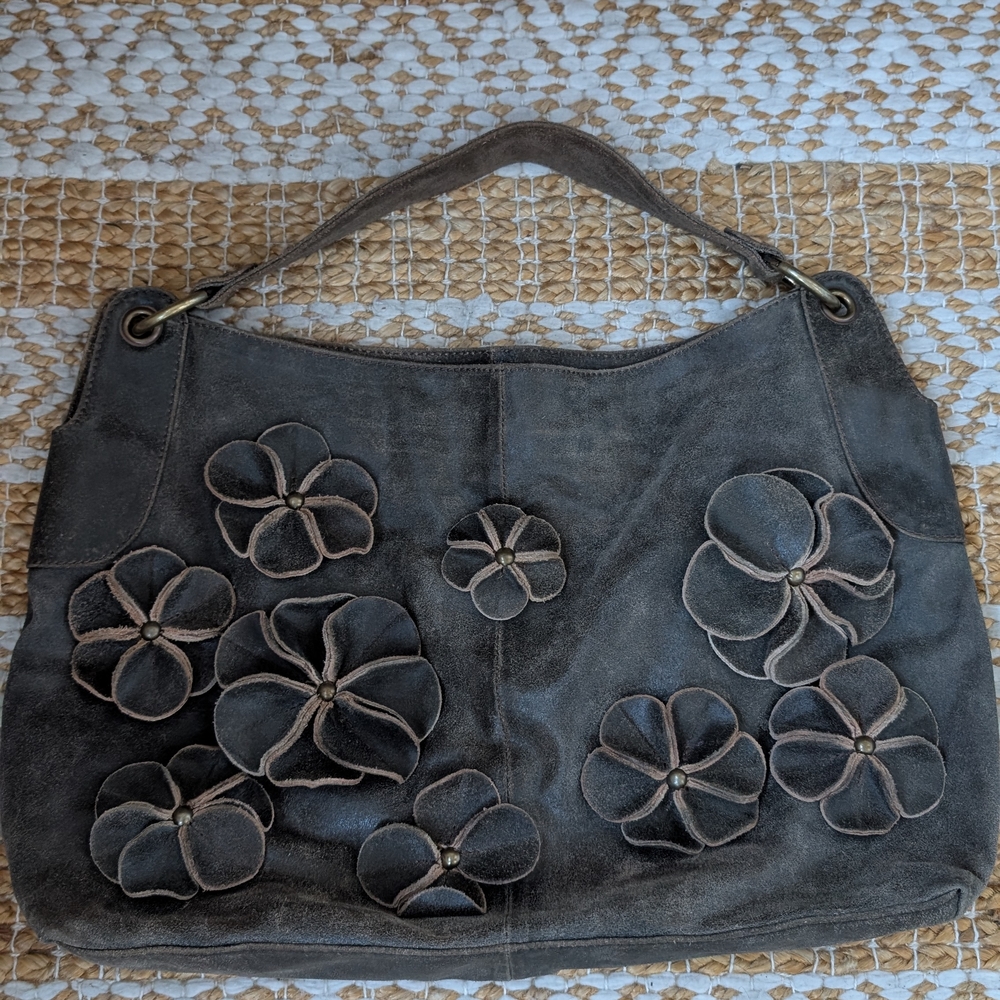 Anthropologie Weathered Leather Boho Bag